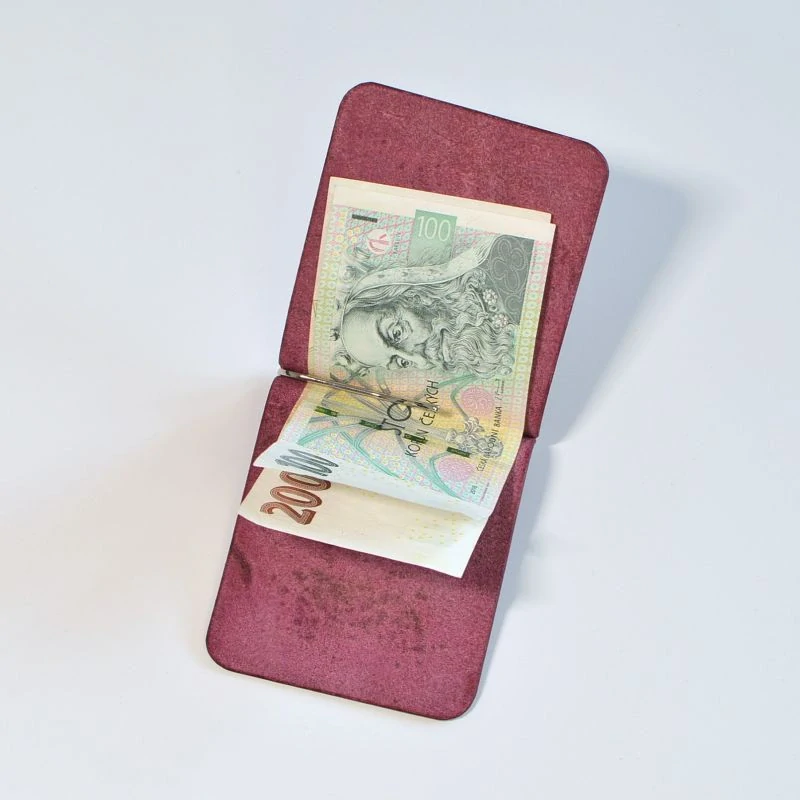 Kožená dolarovka bordó
