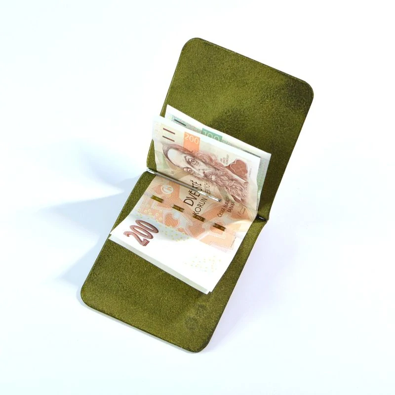 Kožená dolarovka oliva