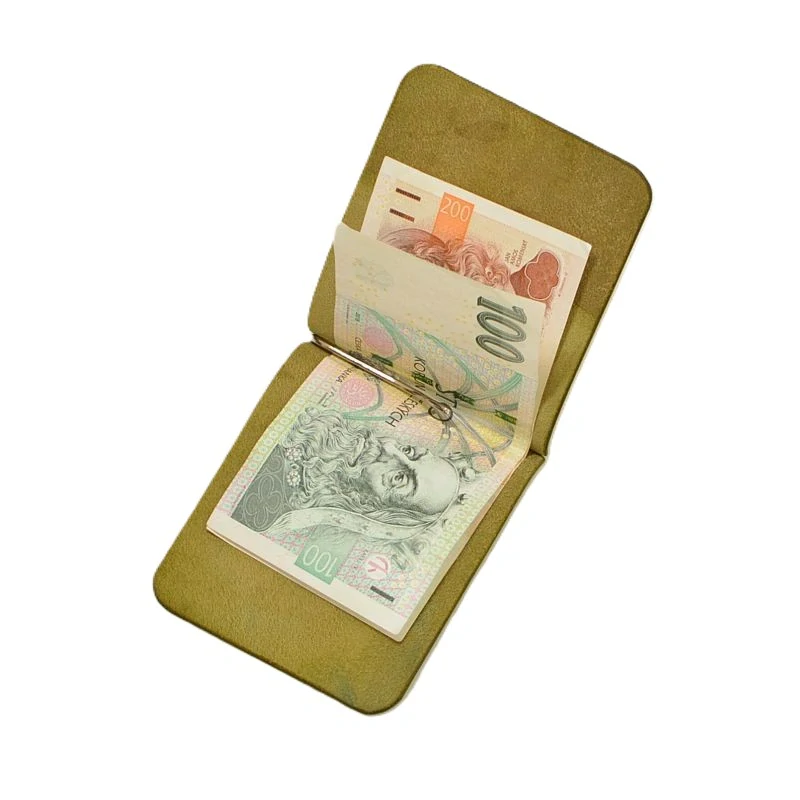 Kožená dolarovka oliva