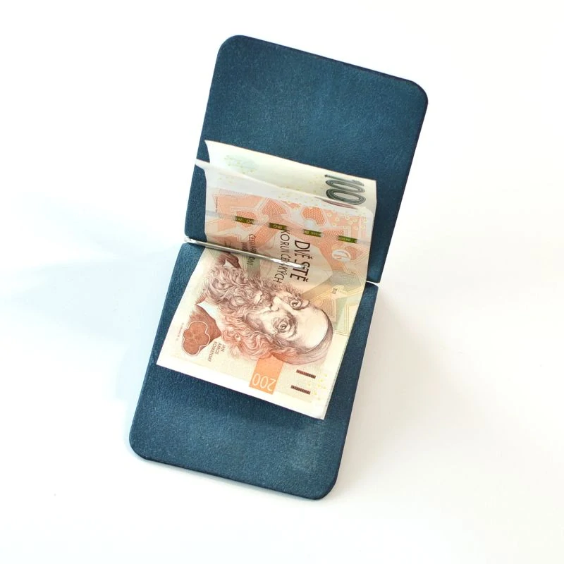 Kožená dolarovka modrá